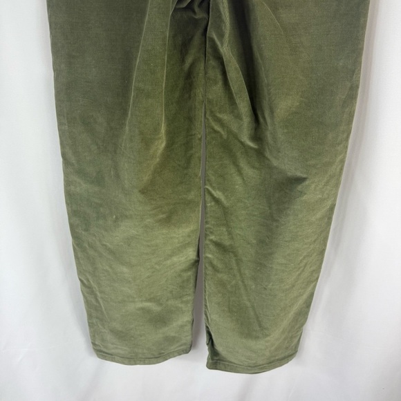Veronica Beard Crosbie Wide Leg Crop High Rise Corduroy Forest Green Size 26 - Picture 11 of 15